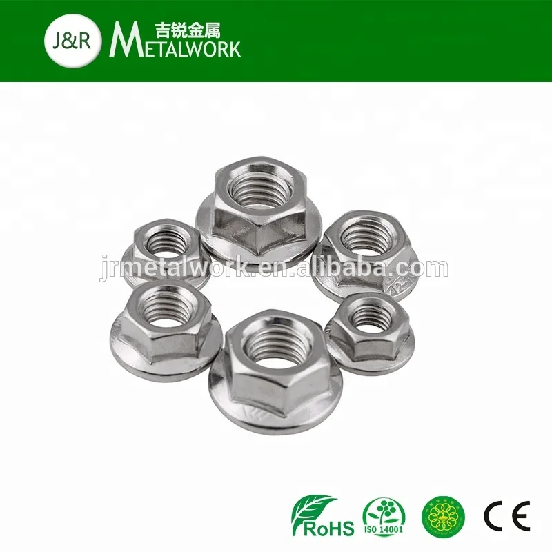 M2 M3 M4 M5 M6 M7 M10 M22 M30 Шестигранная зазубренная Фланцевая гайка из нержавеющей стали