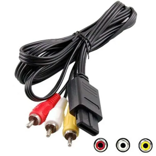 Audio Video AV Cables for SNES/N64 Video Games Console 6ft Wire Cord RCA TV AV Cable Lead Line for Nintendo 64/GameCube AV Cable