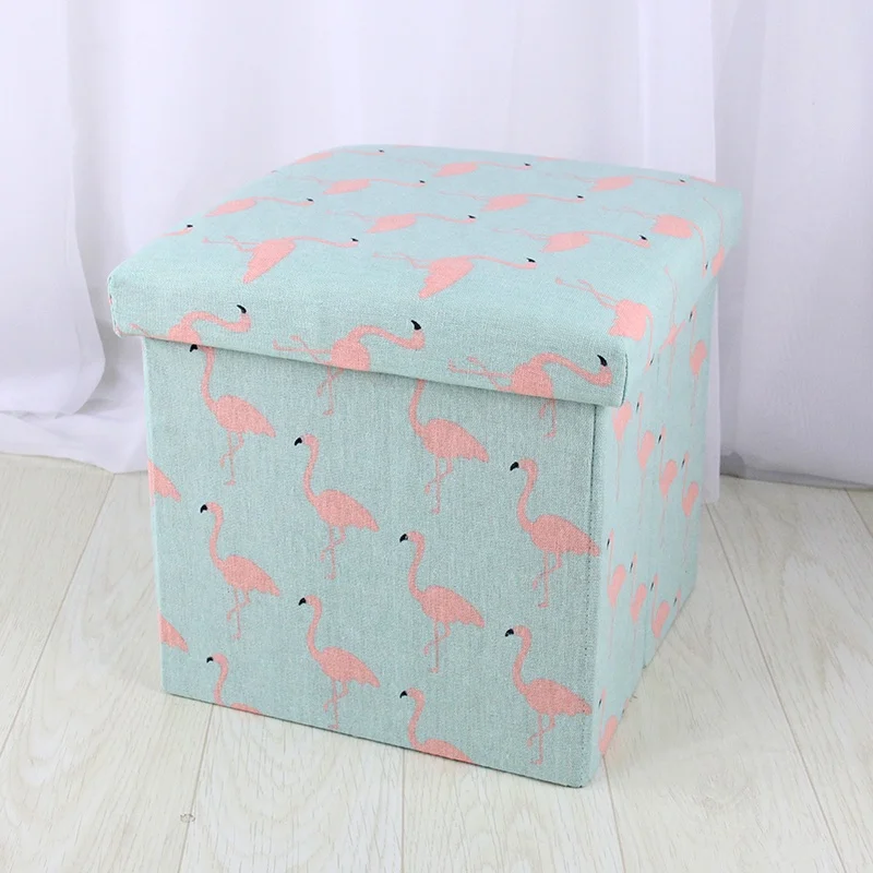 Красочный складной оттоманка для хранения с принтом/ящик для хранения/сиденье для хранения