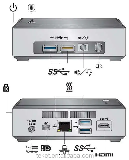 Mini PC Intel NUC Kit Nuc5i3ryk - Core I3-5010u & Iris Pro
