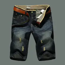 Top Promotion Mens Jeans Denim Shorts Casual High Quality life Cotton Hole shorts men bermuda masculina