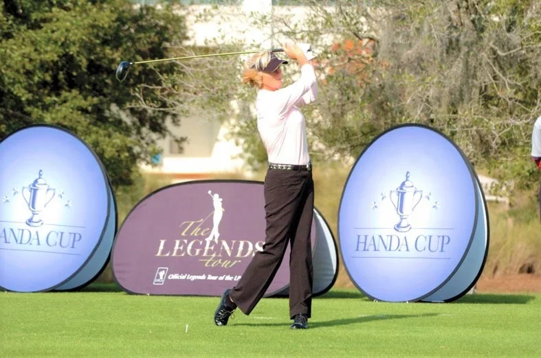 Custom Printed Folding Horizontal POP Frame Banners for Outdoor Trade Show Advertising for Promoting Golf Sport Events