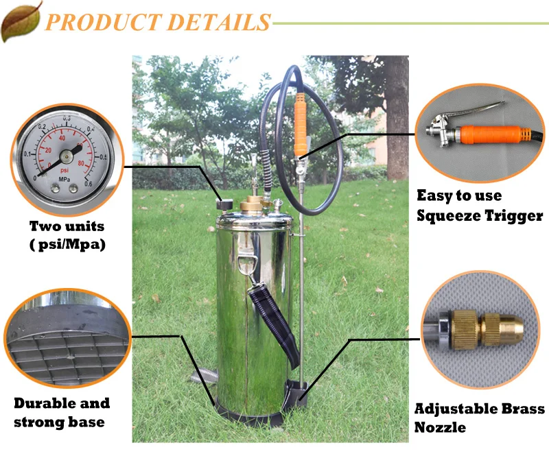 
 5 л распылитель горячей воды из нержавеющей стали с уплотнением viton  