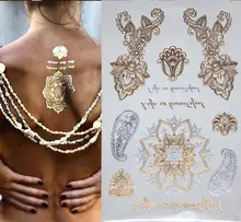 300 estilo corrente de ouro tatuagem temporária arte Corporal tatoo tatuagem flash tattoo metallic jóias tatuagem temporária tattoost adesivos