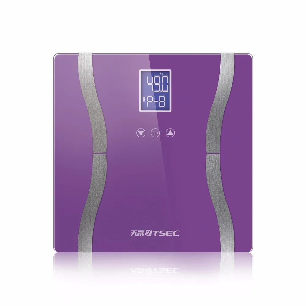 Body Fat BMI Scale Digital Human Weight Scales Floor LCD Display Body Index  Electronic Smart Weighing Scales, Purple 