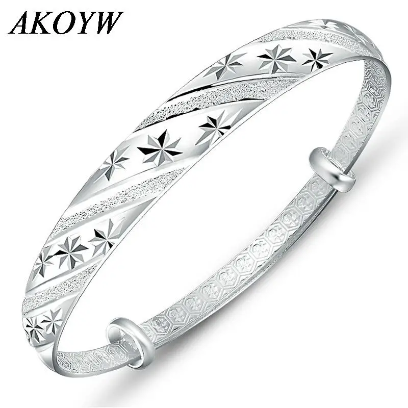 Fashion silver jewelry meteor shower sliding ring 999 female models fine silver bracelet bracelet wholesale