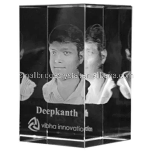 3d photo crystal cube for birthday souvenir