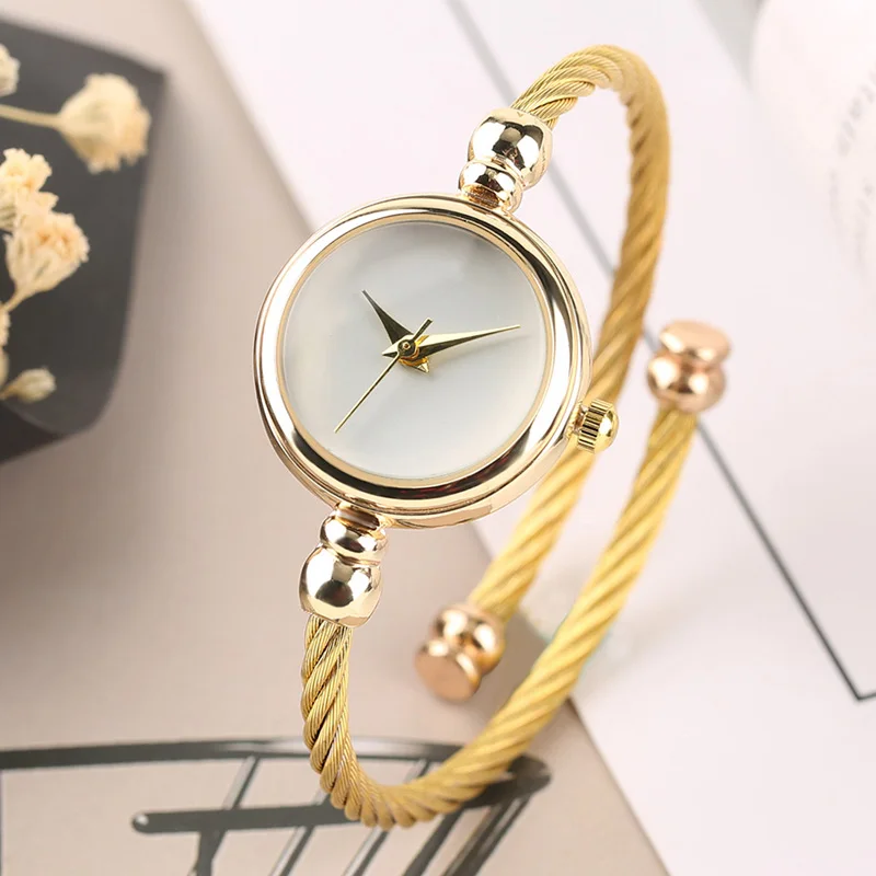 Minimalist Women Watches Gold Stainless Steel Bracelet Watch Slim European  Style Girls Ladies Quartz Wristwatch