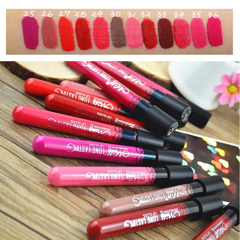 Waterproof Elegant Daily Color liquid Lipstick matte smooth lip stick lipgloss Long Lasting Sweet girl Lip