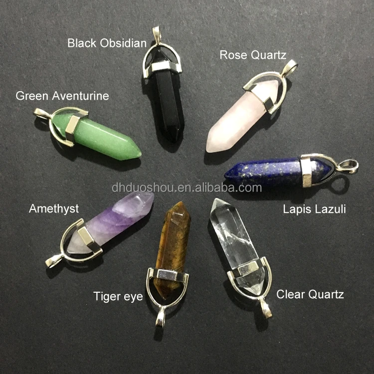 Оптовая продажа, камень, кристалл, 7 чакр, кулон с двумя шестигранными краями