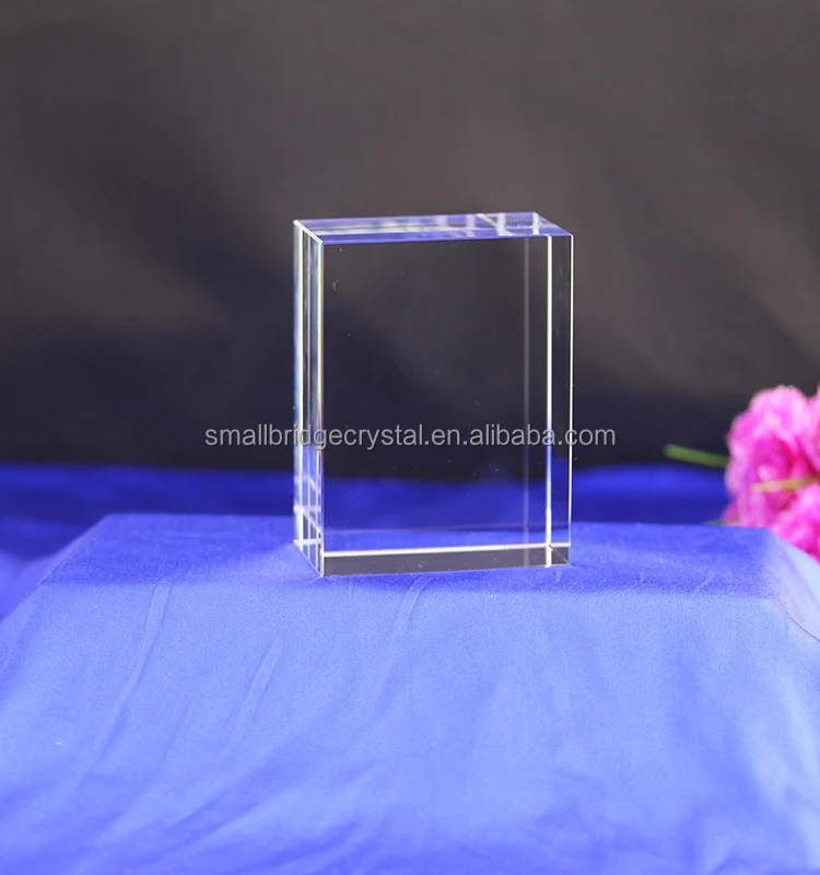 customized cheap blank glass cube for 3d laser engraving