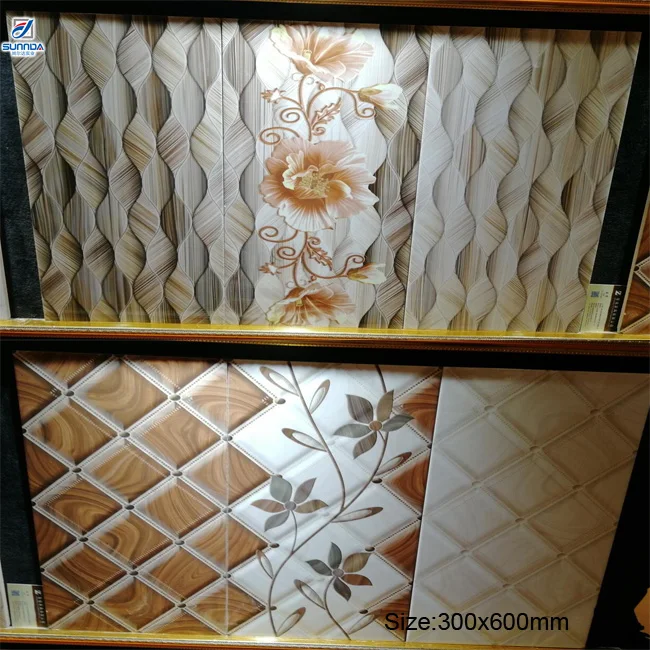300X600 Anti-cratch Matt and Glossy Finish Mirror Suface Decorative Ceramic Wall Tile Porcelain Tile for Bathroom and Kitchen