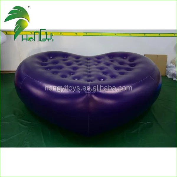 Customized Inflatable Air Mattress / PVC Heart Shape Inflatable Mattress Furniture / Heart Shape Inflatable Bed