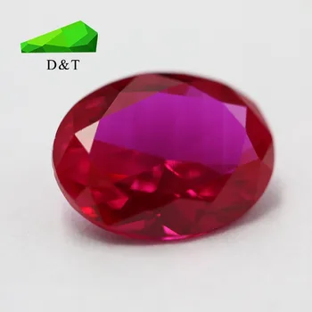 good quality synthetic gemstone 7x9mm oval shape synthetic ruby loose stones red corundum