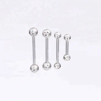 Double Jeweled nipple ring Press Fit Sexy Nipple Piercing Ring Industrial Barbell
