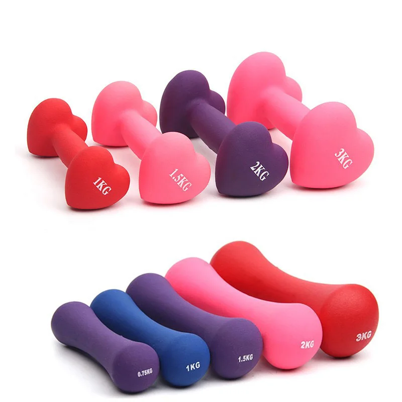 Гантели с шестигранной неопреновой ручкой разных цветов для женщин, 1 фунт