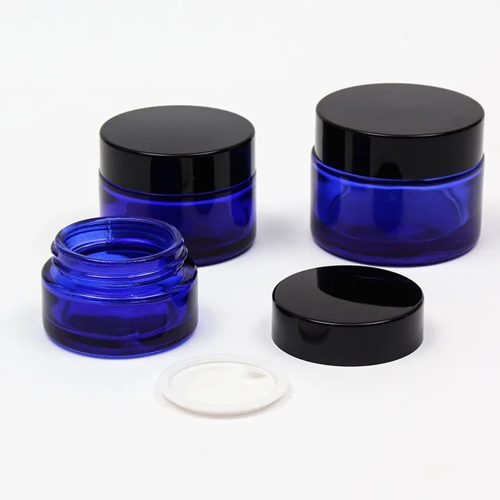 Download Custom Printing 20ml 30ml 50ml Cobalt Blue Eco Friendly Cosmetic Containers Medical Salve Jar With Lid Buy Blue Glass Jars Eco Friendly Cosmetic Containers Medical Container Product On Alibaba Com