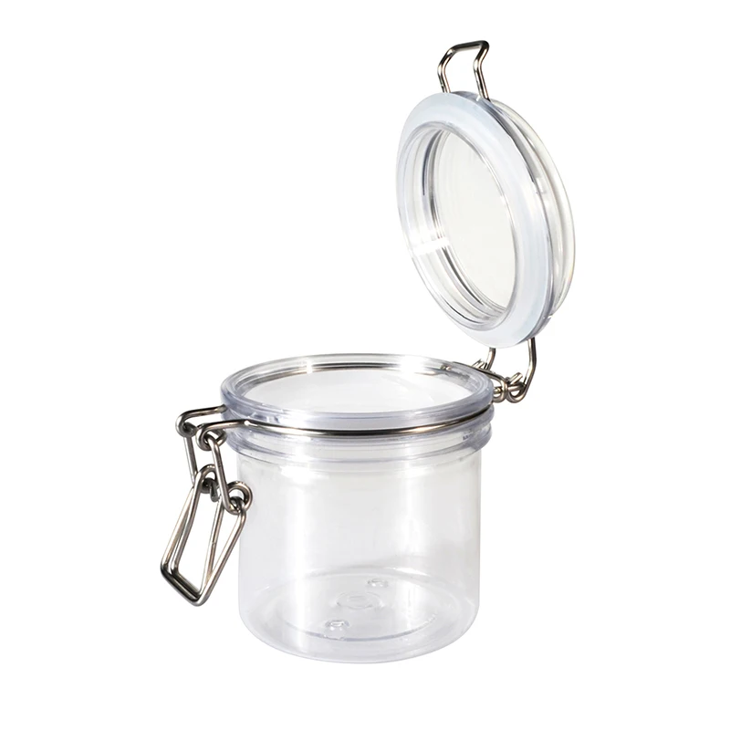 Wholesale  Empty Round 50g 100g 150g 200g 250g 500g 1000g clear PET Plastic Bail Jar Mason Jars for Food Storage