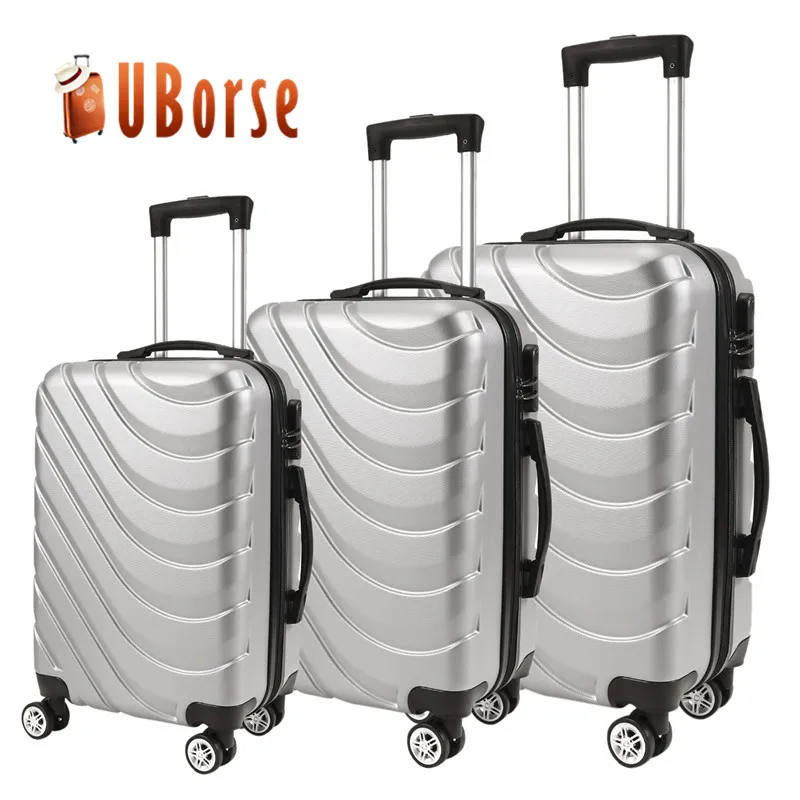 abdos 3 pieces Set Trolley Bags Travelling Spinner suitcase Hard Shell luggage set