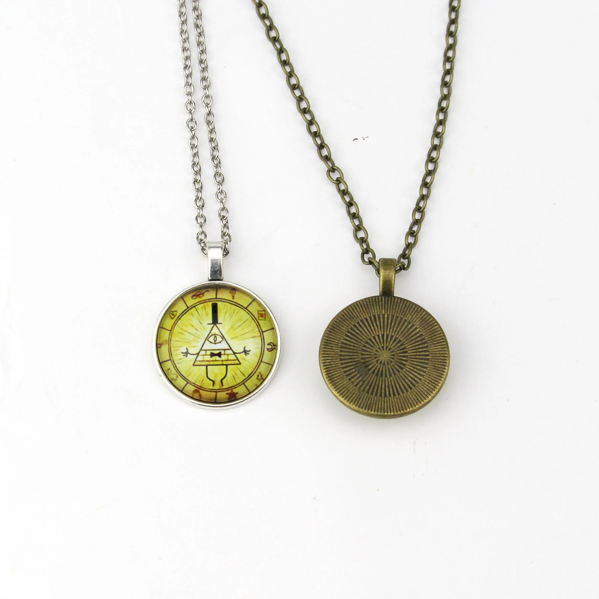 Ciondolo Luna Collana Steampunk – Gravity Falls Mysteries Bill Cipher Wheel – Fatto A Mano – Diametro 16mm