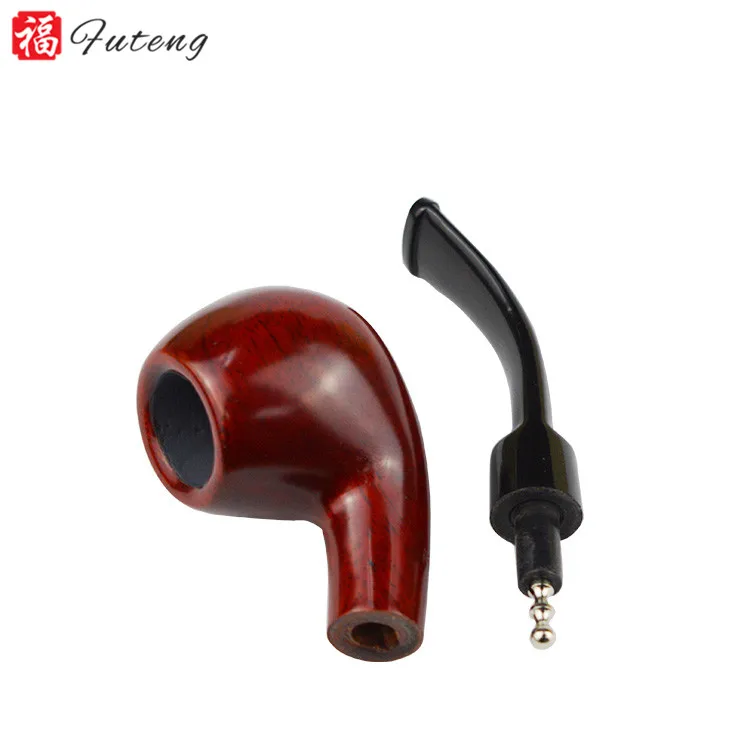 Futeng Unique New Design Wood Pipe Smoking Good Workmanship Red Wooden Smoking Pipe ForTobacco