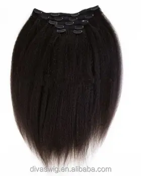 140g brazilian Kinky Straight Clip In Human Hair Extensions Virgin Coarse Yaki Clip Ins For Black hair 140g/set