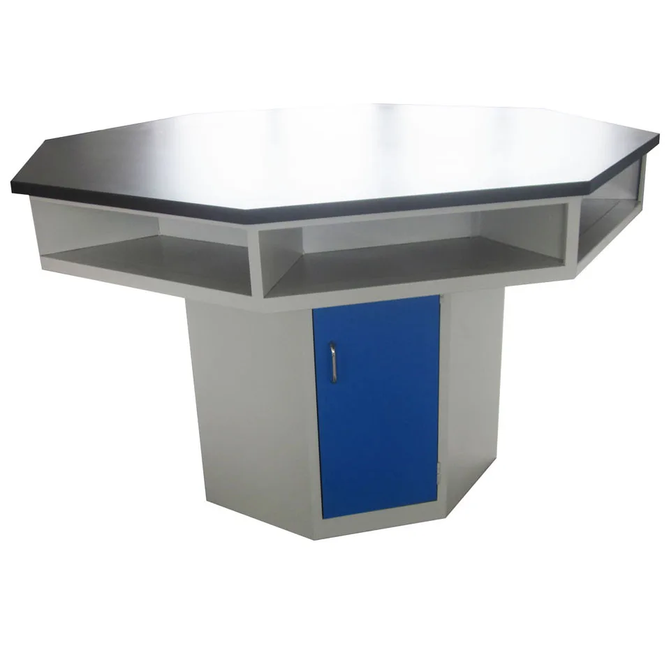 Steel Lab Work Table Workbench School Lab Furniture Price Student Octagonal Lab Work Bench for School