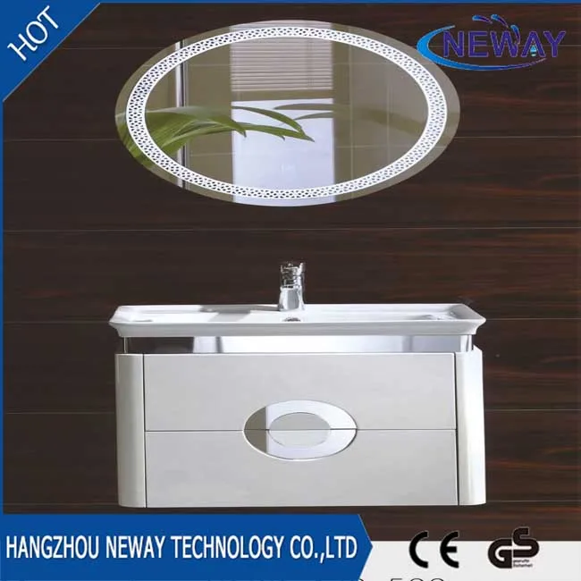 Modern Pvc Floating Bathroom Vanity with Led Mirror