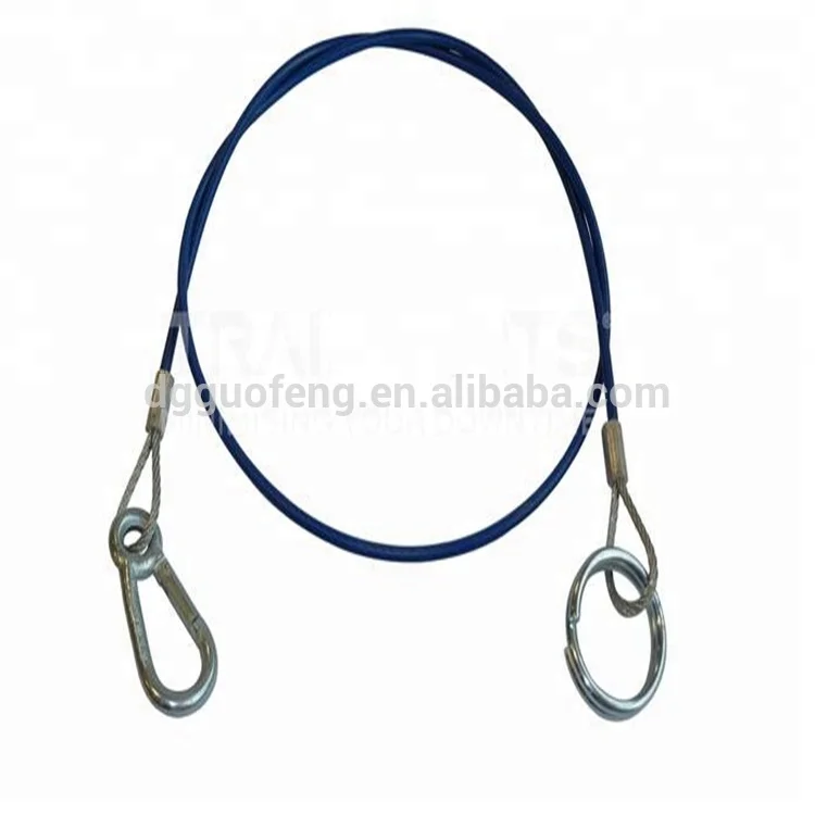 Подгонянный кабель спортзала покрынный черный Канат провода PVC стальной с карабином и петлей нержавеющей стали
