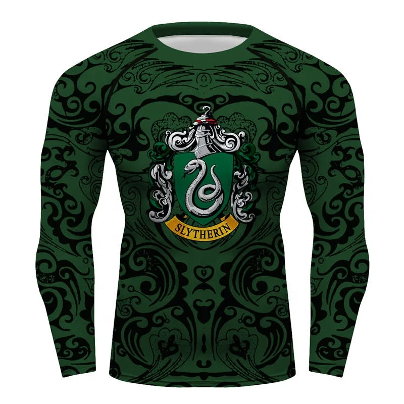 kleurstof ontploffing Gronden Hp Hogwarts Slytherin Crests Printed Men Compression Baselayer Athletic  Workout T Shirts Men Sports Running Gym Tee Tight Top - Buy Harry Potter Slytherin  Tee,Slytherin Men T Shirts,Printed Men Compression Shirt Product