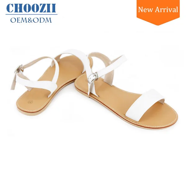 Ladies white leather sandals Clearance