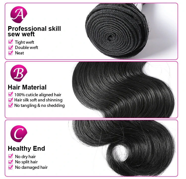 Free Sample No Mixed 100% Virgin Remy Indian Body Wave Bundles Brazilian Human Hair Extensions with Cash on Delivery