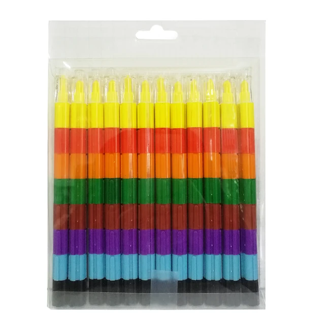 Buy Promotional 12 Colors Set Packaging Stackable Crayons from