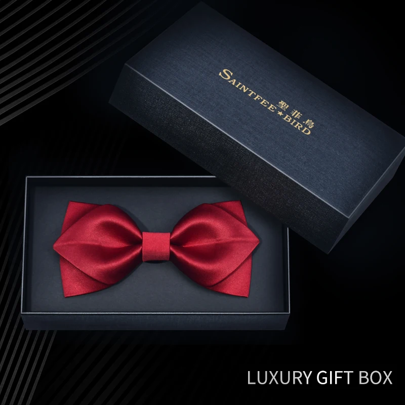 Рождественский Ispiration объемный галстук-бабочка, классические мужские черные галстуки-бабочки с карманным квадратом