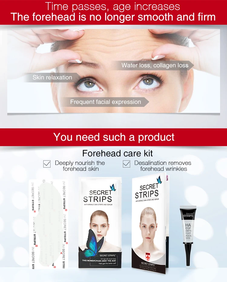 Secret Strips Hydrogel Pads for Forehead - Derma Roller Systems SA