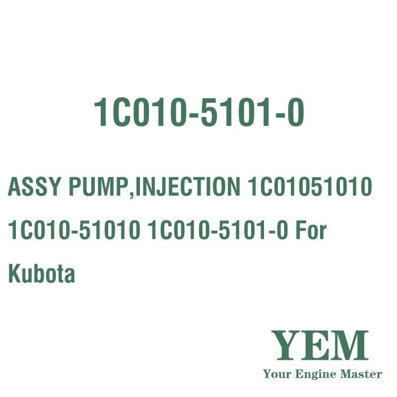 ASSY PUMP INJECTION 1C01051010 1C010-51010 1C010-5101-0 for Kubota