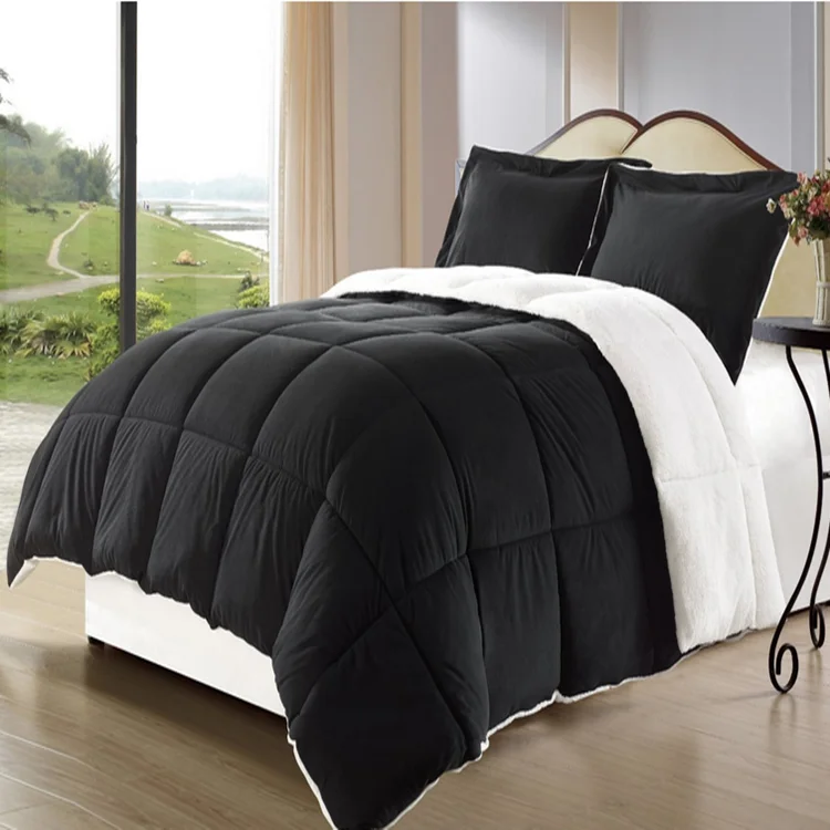 Custom Reversible Soft Queen Size Bedquilt Sets Fleece Duvet Winter Quality Comforter