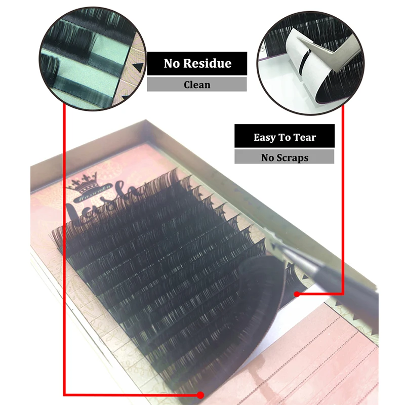 Недорогие черные 3D корейские синтетические Индивидуальные ресницы для наращивания, индивидуальная упаковка с частной этикеткой