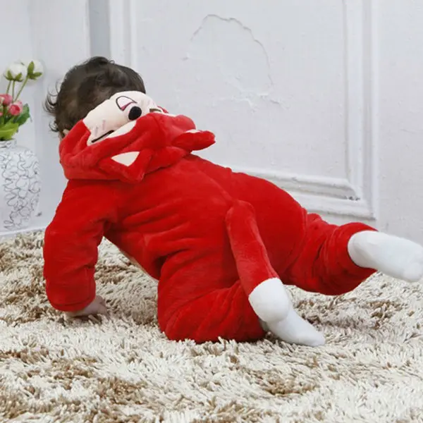 
 Красная лиса ребенок KIGU малыша шерсти животных новорожденный пижамы пижамы костюм Onesie  