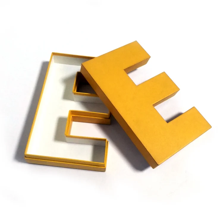 New Design Rigid Cardboard Letter E Shape Packaging Gift Boxes Accept OEM and Wholesale