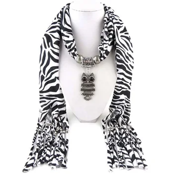 Quality pendant necklace scarf owl pendant necklace jewellery scarf