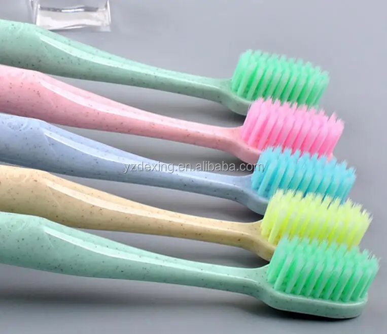 Venta al por mayor de paja de trigo con cepillo de dientes con