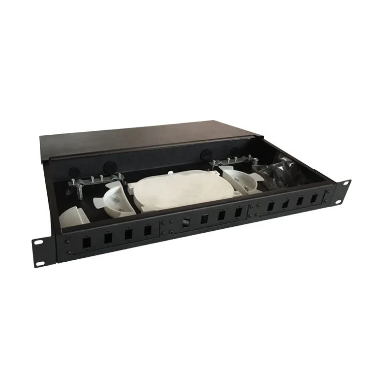 12 Port Odf Patch Panel 1u 19'' Sliding Type Rack Mount Odf Full Load ...