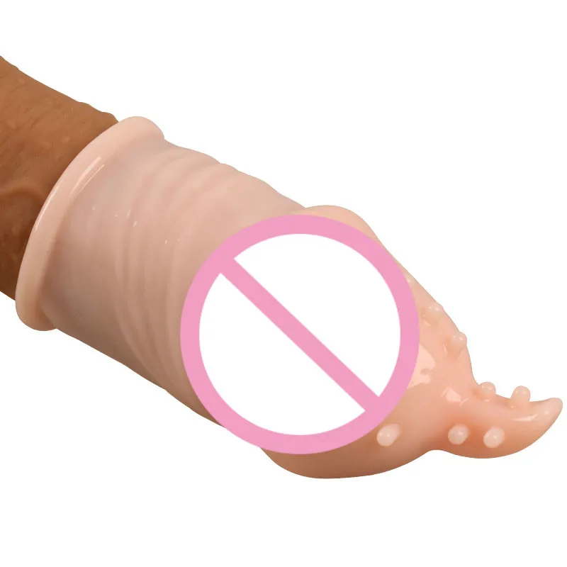 Male Cock Ring Delay Ejaculation Soft TPE Plastic Penis Condom  Sleevepenis Extension Sleeve for Men