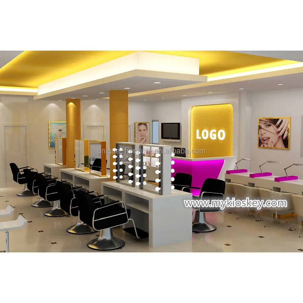 Newest Nail Salon Shop Interior Design with Custom Nail Shop Various  Furniture and logo - Main Image