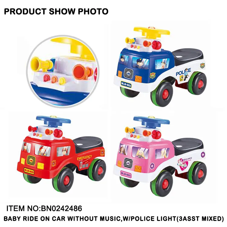 JK TOYS Kid Ride on Car Fire Engine Truck With Music and Policelight