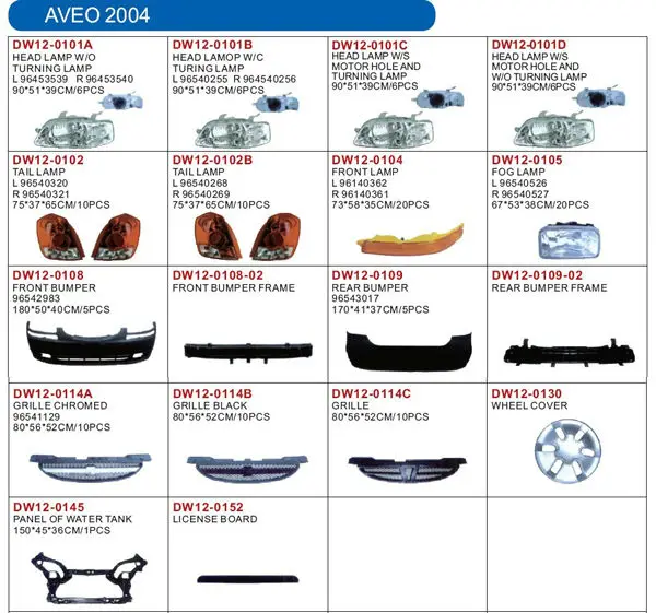 Piezas Para Lámpara Y Carrocería De Coche,Para Chevrolet Aveo 2004 - Buy Aveo  2004 Auto Lámpara,Aveo 2004 Partes Del Cuerpo,Aveo 2004 Auto Accesorios  Product on 