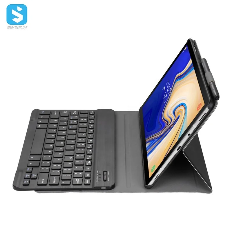 For Samsung Galaxy Tab S4(10.5)/T830/T835 With Pen Slot PU Leather Wireless Keyboard