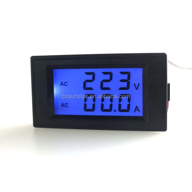 300v/50a Digital Voltmeter Ammeter Ac Amp Volt Meter With Blue Lcd ...