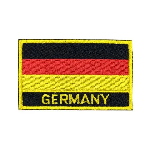 OEM Custom Germany Flag Patch Iron on Arm Embroidered Patches for Clothing